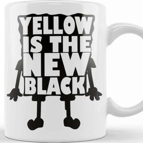 Baskı Dükkanı Yellow Is The New Black Beyaz Porselen Kupa Bardak