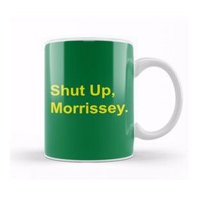 Baskı Dükkanı Yellow Text Shut Up Morrissey Beyaz Porselen Kupa Bardak