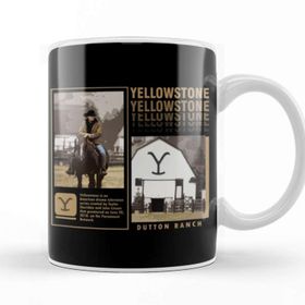 Baskı Dükkanı Yellowstone Dutton Ranch Beyaz Porselen Kupa Bardak