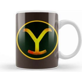 Baskı Dükkanı Yellowstone Logo Gıft 2022 Beyaz Porselen Kupa Bardak