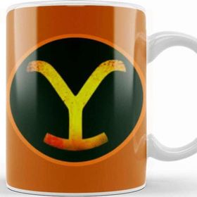Baskı Dükkanı Yellowstone Logo Gıft 2022 Beyaz Porselen Kupa Bardak