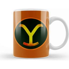 Baskı Dükkanı Yellowstone Logo Gıft Beyaz Porselen Kupa Bardak