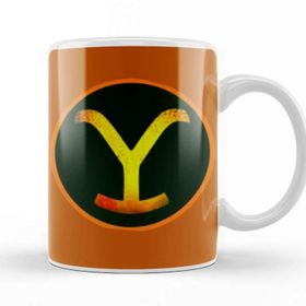 Baskı Dükkanı Yellowstone Logo Gıft Beyaz Porselen Kupa Bardak