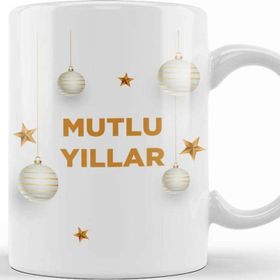 Baskı Dükkanı Yeni Yıl Hediyesi Mutlu Yıllar Kupa Bardak