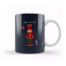 Baskı Dükkanı Yeni Yıl Konseptli Merry Christmas Nutcracker Illustration Kupa Bardak