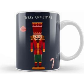 Baskı Dükkanı Yeni Yıl Konseptli Merry Christmas Nutcracker Illustration Kupa Bardak