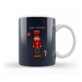 Baskı Dükkanı Yeni Yıl Konseptli Merry Christmas Nutcracker Illustration Kupa Bardak