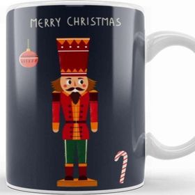 Baskı Dükkanı Yeni Yıl Konseptli Merry Christmas Nutcracker Illustration Kupa Bardak