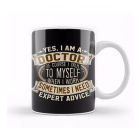 Baskı Dükkanı Yes I Am A Doctor Funny Job Phrase Design Beyaz Porselen Kupa Bardak