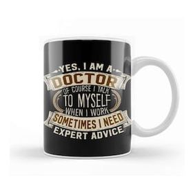 Baskı Dükkanı Yes I Am A Doctor Funny Job Phrase Design Beyaz Porselen Kupa Bardak