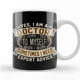 Baskı Dükkanı Yes I Am A Doctor Funny Job Phrase Design Beyaz Porselen Kupa Bardak