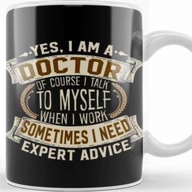 Baskı Dükkanı Yes I Am A Doctor Funny Job Phrase Design Beyaz Porselen Kupa Bardak