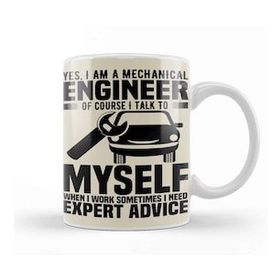 Baskı Dükkanı Yes I Am A Mechanical Engineer Beyaz Porselen Kupa Bardak