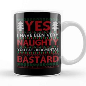 Baskı Dükkanı Yes I Have Been Naughty Rude Christmas Knit Pattern Beyaz Porselen Kupa Bardak