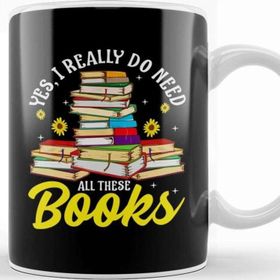 Baskı Dükkanı Yes, I Really Do Need All These Books Bookworm Porselen Beyaz Kupa Bardak