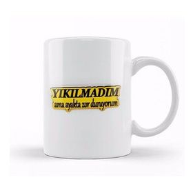 Baskı Dükkanı Yıkılmadım Ama Ayakta Zor Duruyorum Kupa Bardak