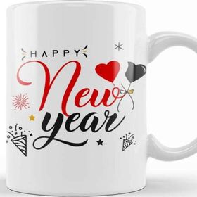 Baskı Dükkanı Yılbaşı Yeni Yıl Konseptli Happy New Year Kupa Bardak