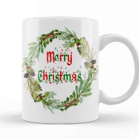 Baskı Dükkanı Yılbaşı Yeni Yıl Konseptli Merry Christian Kupa Bardak
