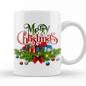 Baskı Dükkanı Yılbaşı Yeni Yıl Konseptli Merry Christmas 01 Kupa Bardak