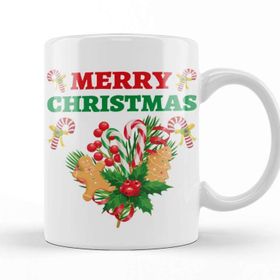 Baskı Dükkanı Yılbaşı Yeni Yıl Konseptli Merry Christmas 024 Kupa Bardak