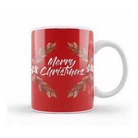 Baskı Dükkanı Yılbaşı Yeni Yıl Konseptli Merry Christmas Floral Kupa Bardak