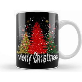 Baskı Dükkanı Yılbaşı Yeni Yıl Konseptli Merry Christmas Trees Kupa Bardak