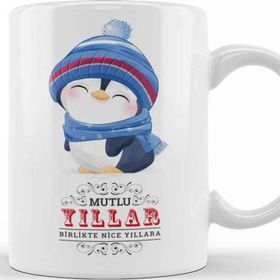 Baskı Dükkanı Yılbaşı Yeni Yıl Konseptli Mutlu Yıllar Hediye 02 Kupa Bardak