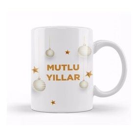 Baskı Dükkanı Yılbaşı Yeni Yıl Konseptli Mutlu Yıllar Hediye 05 Kupa Bardak