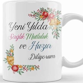 Baskı Dükkanı Yılbaşı Yeni Yıl Konseptli Mutlu Yıllar Hediye Kupa Bardak