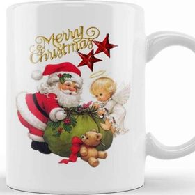 Baskı Dükkanı Yılbaşı Yeni Yıl Konseptli Noel Baba Christmas Kupa Bardak