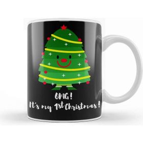 Baskı Dükkanı Yılbaşı Yeni Yıl Konseptli Omg Its My 1st Christmas Kupa Bardak
