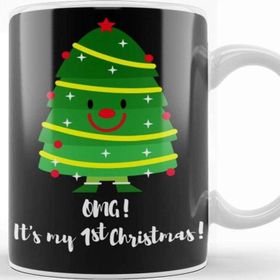 Baskı Dükkanı Yılbaşı Yeni Yıl Konseptli Omg Its My 1st Christmas Kupa Bardak