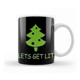 Baskı Dükkanı Yılbaşı Yeni Yıl Konseptlilets Get Lit Ugly Sweater Kupa Bardak