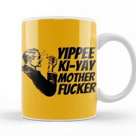 Baskı Dükkanı Yippee Ki Yay Mother Fucker Quote 2022 Beyaz Porselen Kupa Bardak