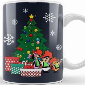 Baskı Dükkanı Yippee Yappee And Yahooey Around The Christmas Tree Beyaz Porselen Kupa Bardak