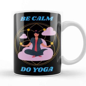 Baskı Dükkanı Yoga Calm Beyaz Porselen Kupa Bardak