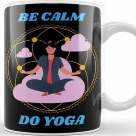 Baskı Dükkanı Yoga Calm Beyaz Porselen Kupa Bardak