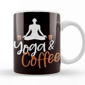 Baskı Dükkanı Yoga Coffee Asana Meditation Zen Nirvana Gift Beyaz Porselen Kupa Bardak