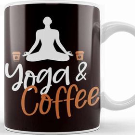 Baskı Dükkanı Yoga Coffee Asana Meditation Zen Nirvana Gift Beyaz Porselen Kupa Bardak