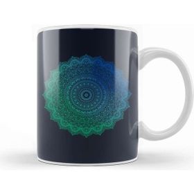Baskı Dükkanı Yogi Prana Mandala Blue Porselen Beyaz Kupa Bardak