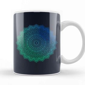 Baskı Dükkanı Yogi Prana Mandala Blue Porselen Beyaz Kupa Bardak