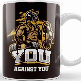 Baskı Dükkanı You Against You Workout Barbell Bodybuilding Weightlifting Kupa