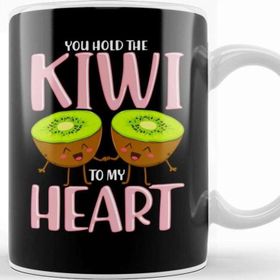 Baskı Dükkanı You Hold The Kiwi To My Heart Adorable Kiwis Pun Porselen Beyaz Kupa Bardak