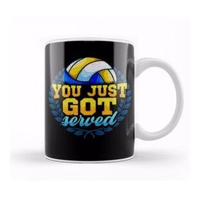 Baskı Dükkanı You Just Got Served Volleyball Player Serve Pun Porselen Beyaz Kupa Bardak