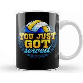 Baskı Dükkanı You Just Got Served Volleyball Player Serve Pun Porselen Beyaz Kupa Bardak