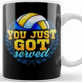 Baskı Dükkanı You Just Got Served Volleyball Player Serve Pun Porselen Beyaz Kupa Bardak