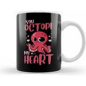 Baskı Dükkanı You Octopi My Heart Adorable Octopus Pun Porselen Beyaz Kupa Bardak