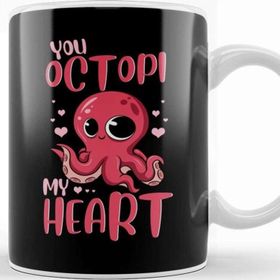 Baskı Dükkanı You Octopi My Heart Adorable Octopus Pun Porselen Beyaz Kupa Bardak