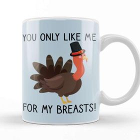 Baskı Dükkanı You Only Like Me For My Breasts Funny Thanksgiving 02 Kupa