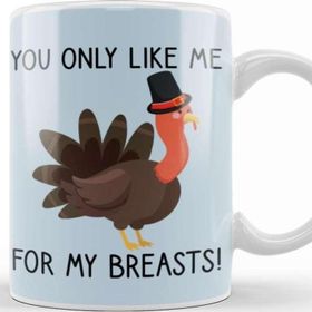 Baskı Dükkanı You Only Like Me For My Breasts Funny Thanksgiving 02 Kupa